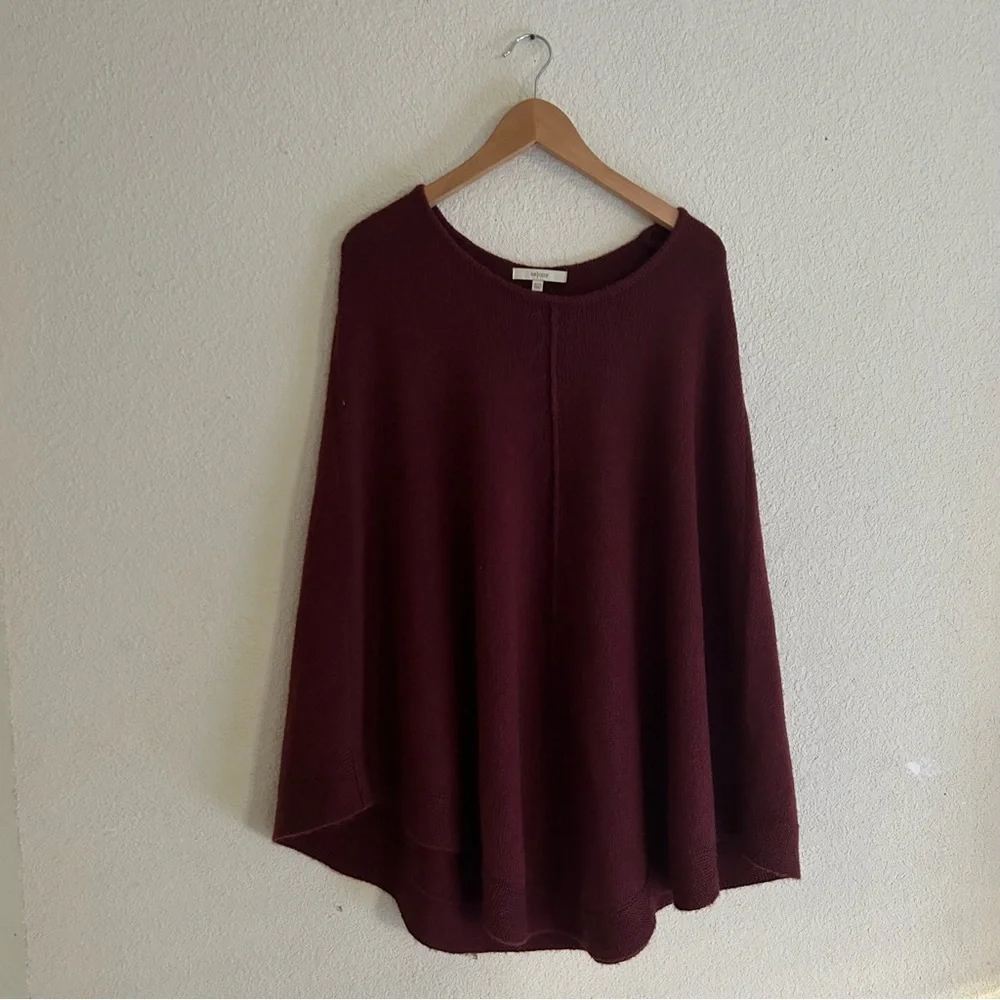 Sejour burgundy sweater poncho